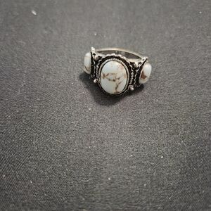 Buffalo David Bitton Silver Ring with White Stones